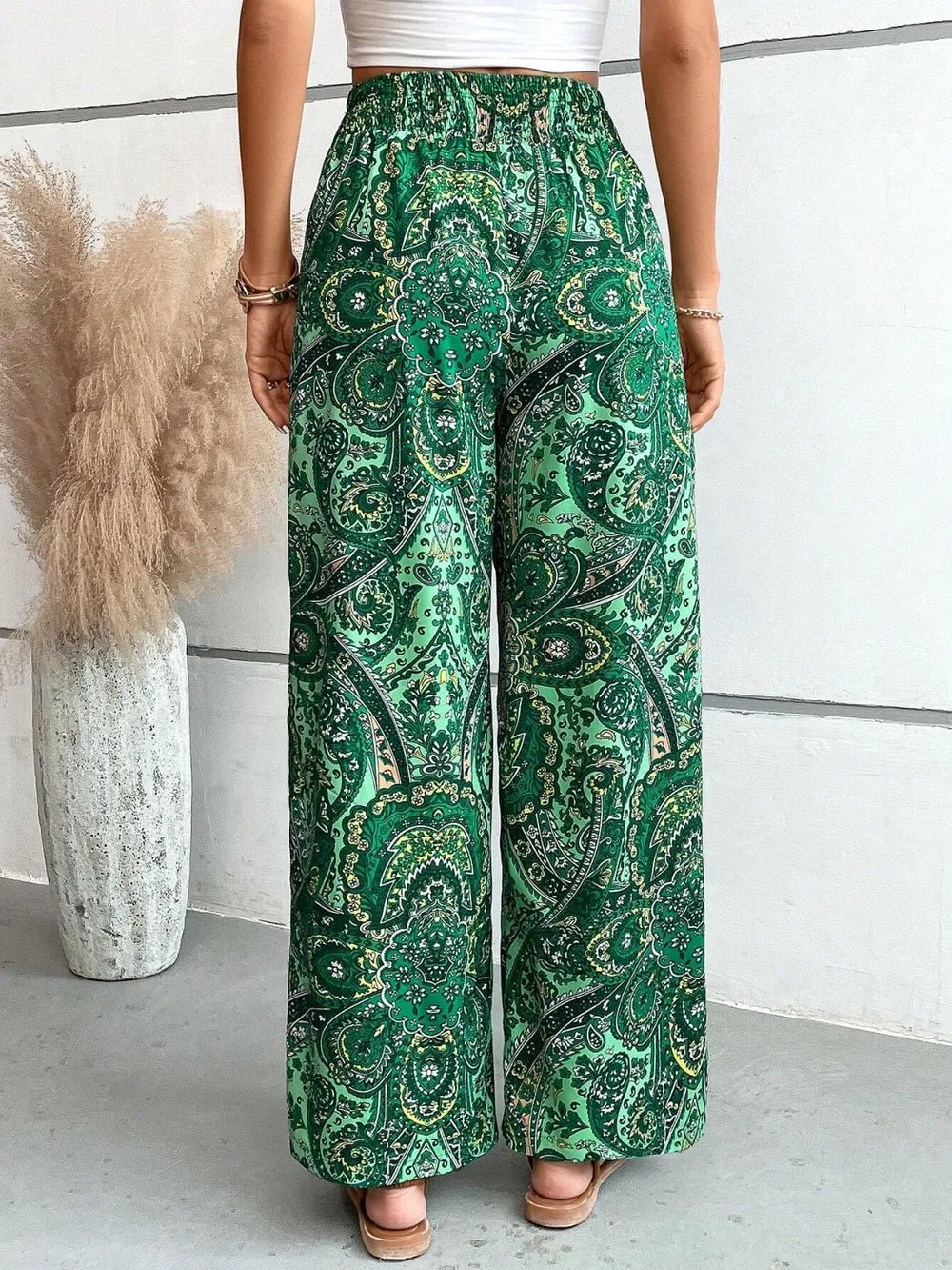 Printed Wide Leg Pants - Salty Season LLC