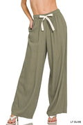 Zenana Linen Drawstring Pants - Salty Season LLC