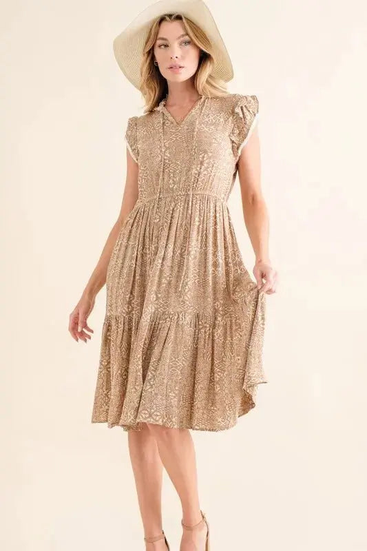 And The Why Boho Printed Tiered Maxi Dress - Salty Season LLC