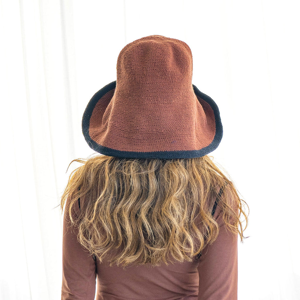 BLOOM LINE Crochet Sun Hat In Dark Brown - Salty Season LLC