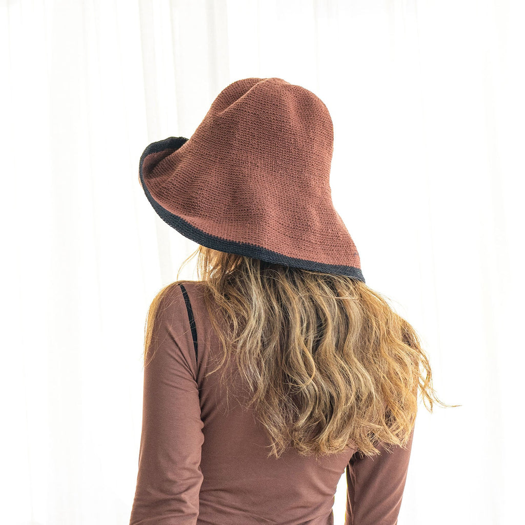 BLOOM LINE Crochet Sun Hat In Dark Brown - Salty Season LLC