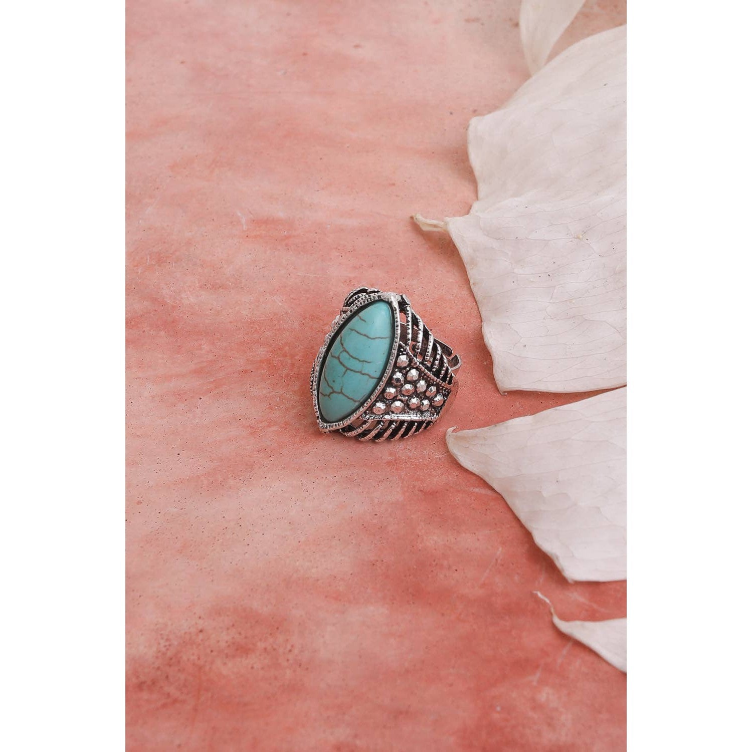 Classic Marquise Adjustable Turquoise Ring | Western Inspired Diamond Shaped Fashion Jewelry - Salty Season LLC