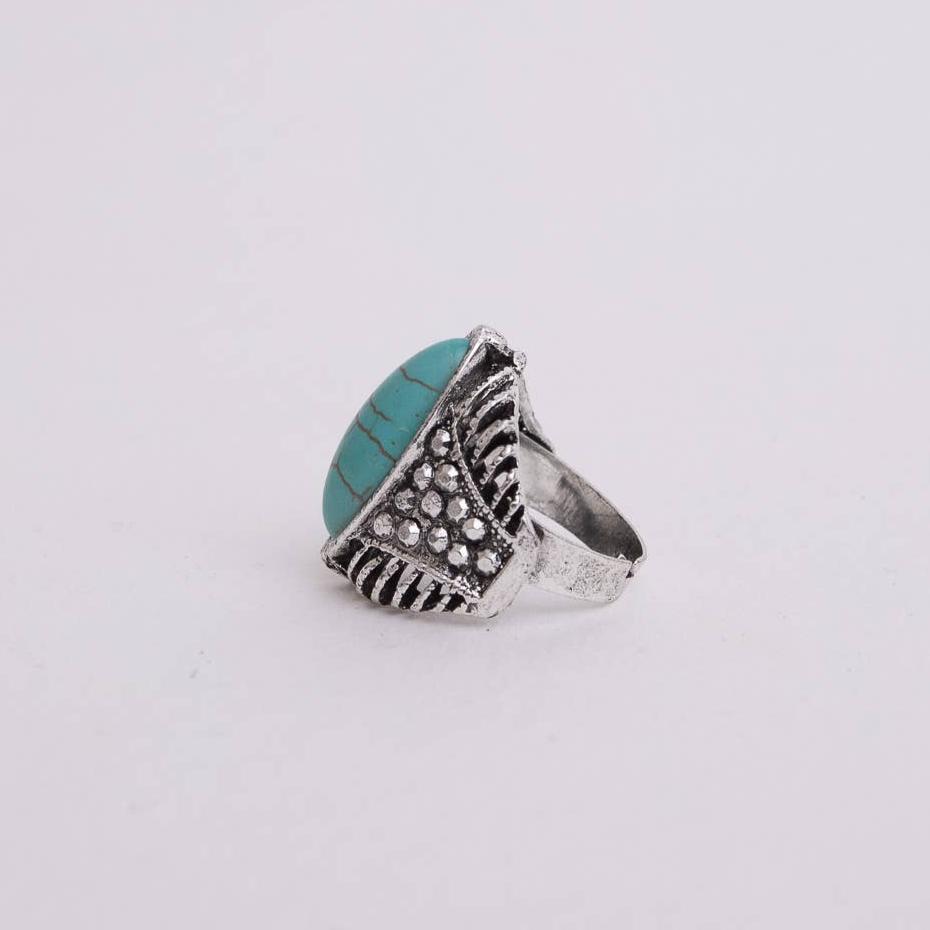 Classic Marquise Adjustable Turquoise Ring | Western Inspired Diamond Shaped Fashion Jewelry - Salty Season LLC