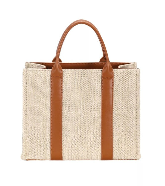 David Jones Square Woven Tote Handbag - Salty Season LLC