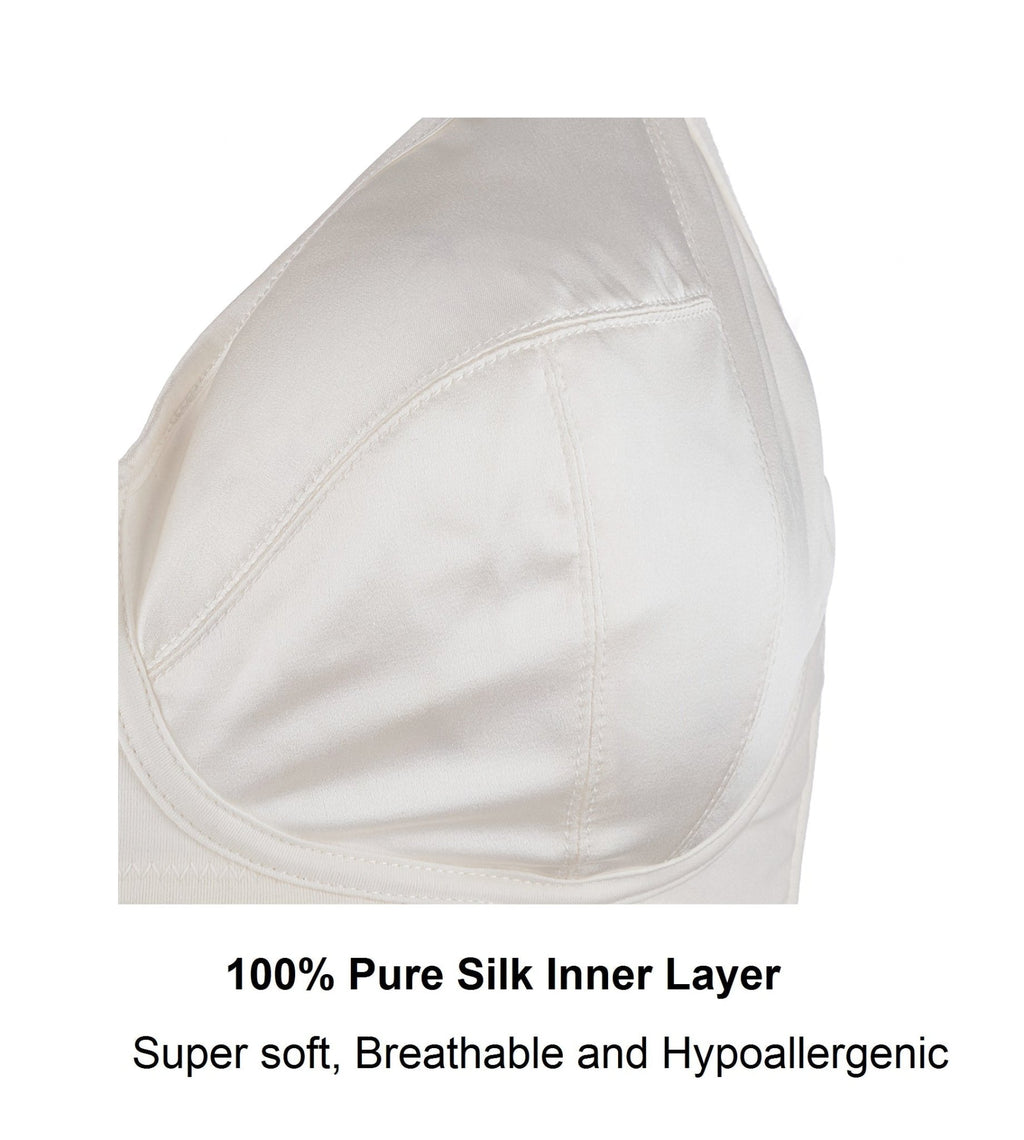Ditsy Floral - Silk & Organic Cotton Smooth Wireless Bra