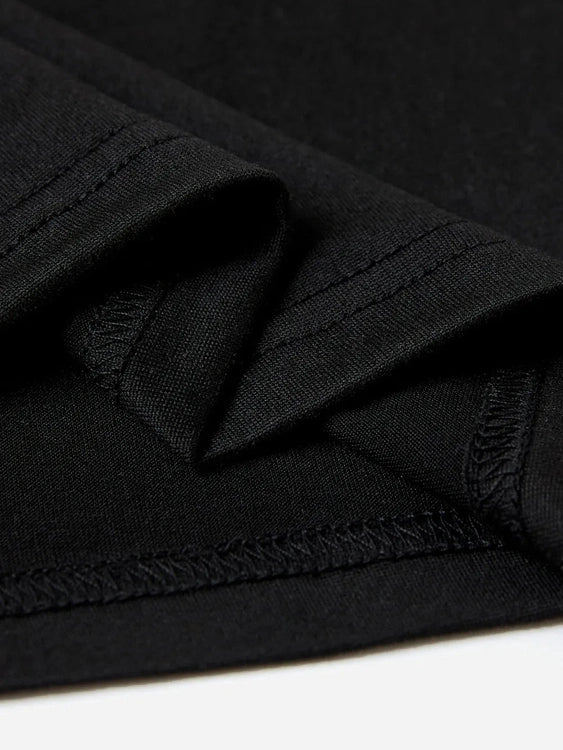 Black back Graphic Round Neck Short Sleeve T-Shirt - Salty Season LLC