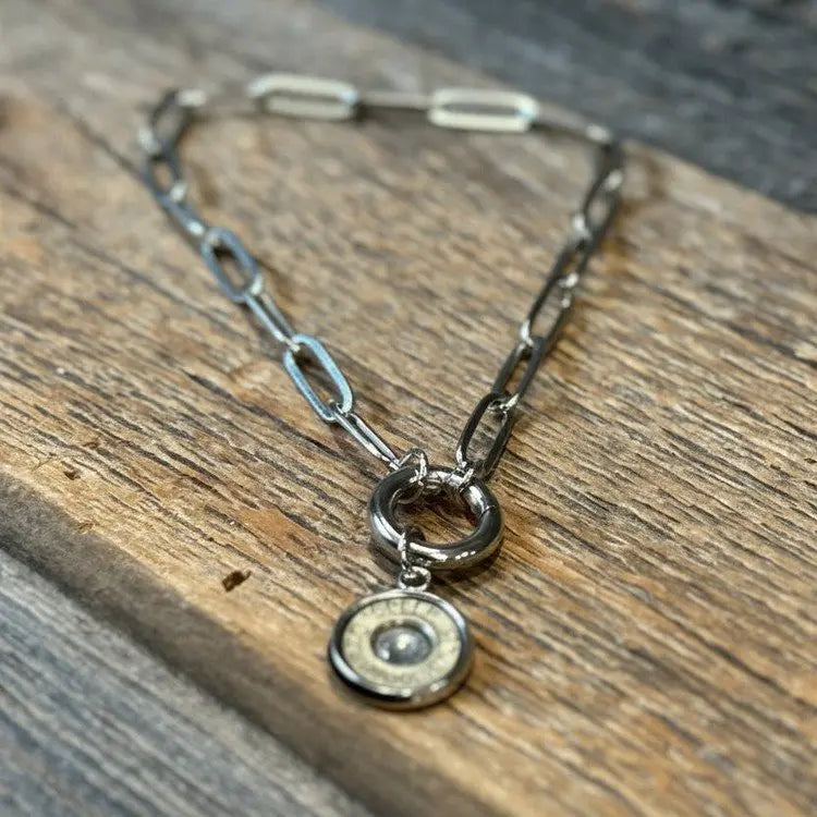 Paperclip Bracelet with bullet charm Prettyhunter.com