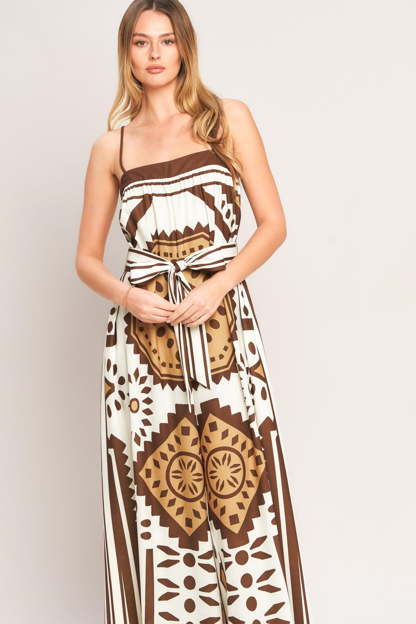 EARTHY ELEGANCE BOHO WOVEN JUMPSUIT