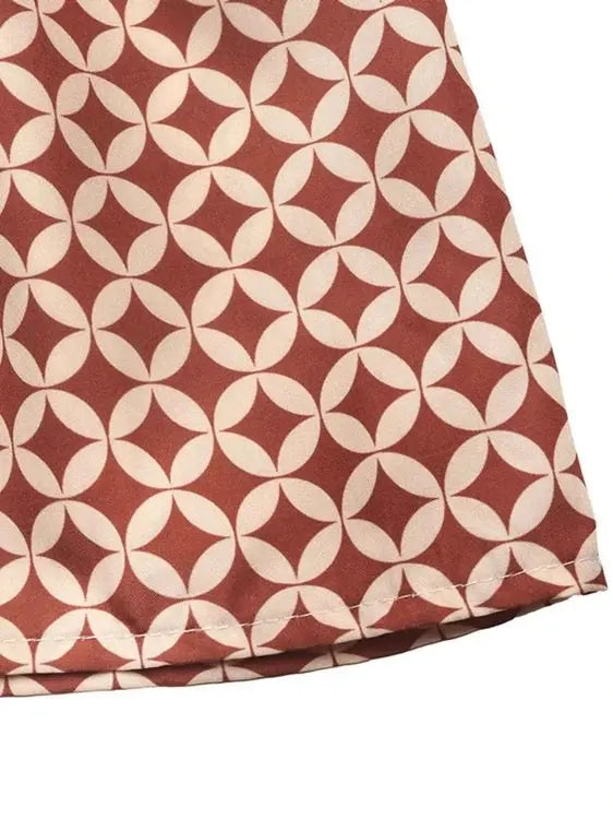 Fabric with a geometric pattern on a white background