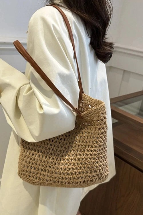 Openwork Woven Tote Bag - Salty Season LLC