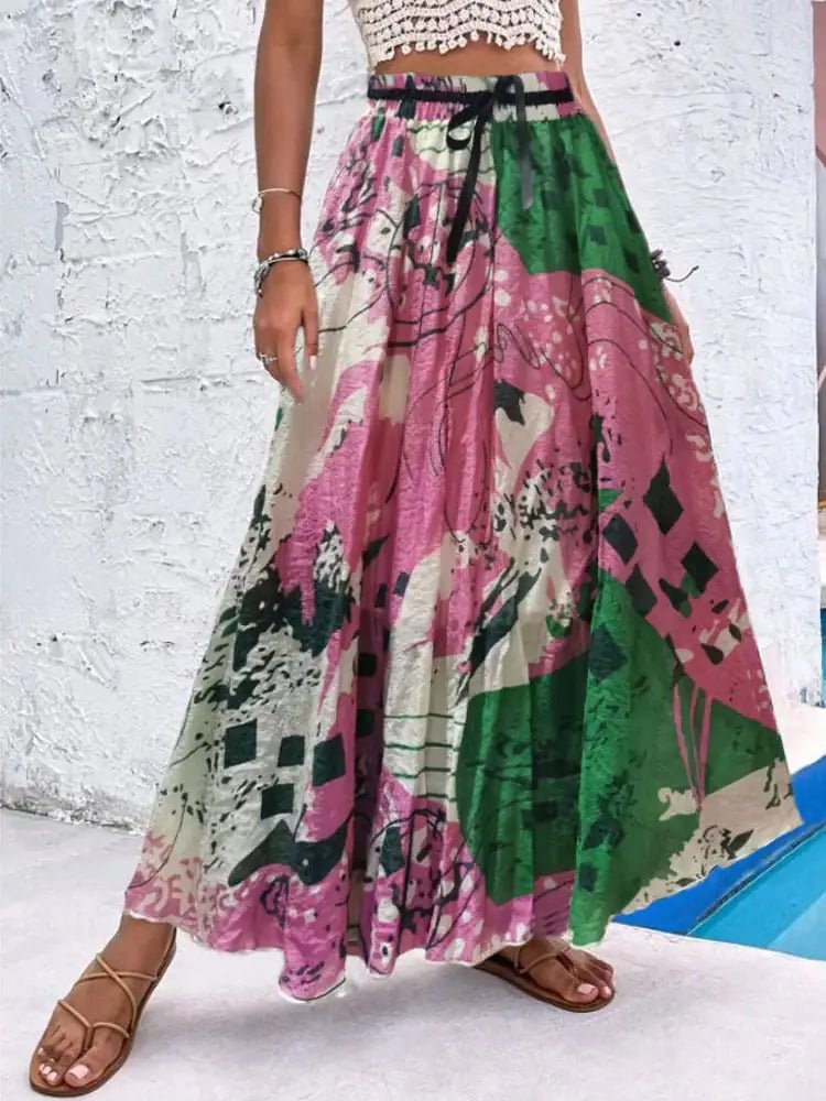 Bohemian Print A-Line Beach Dress for Women - Salty Season LLC