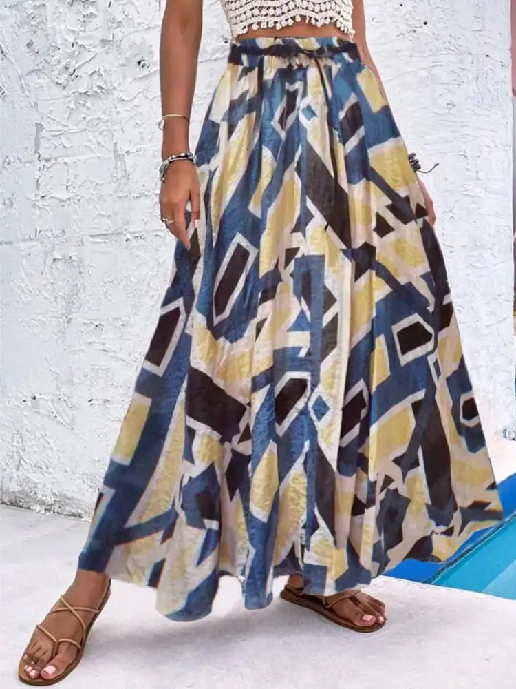Bohemian Print A-Line Beach Dress for Women - Salty Season LLC