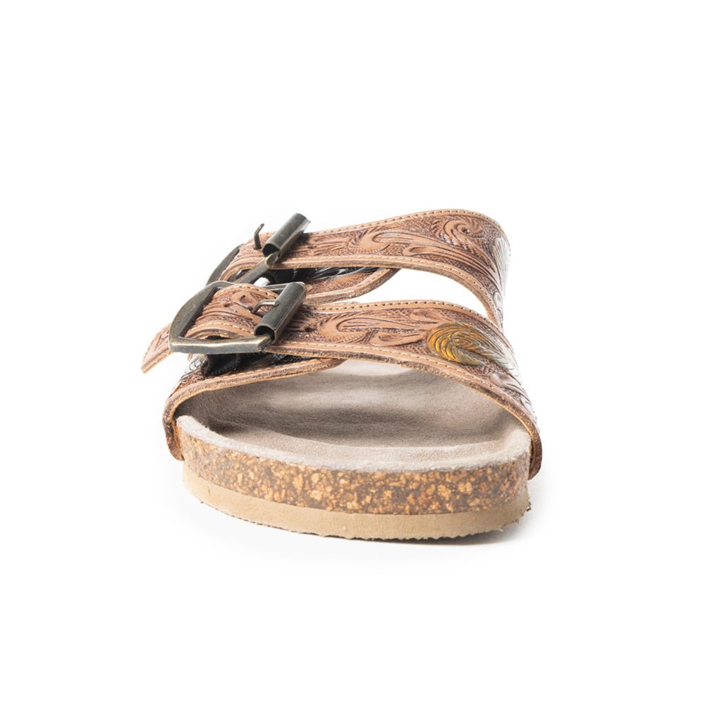 Falling Feather Sandals In Dark Brown - Salty Season LLC