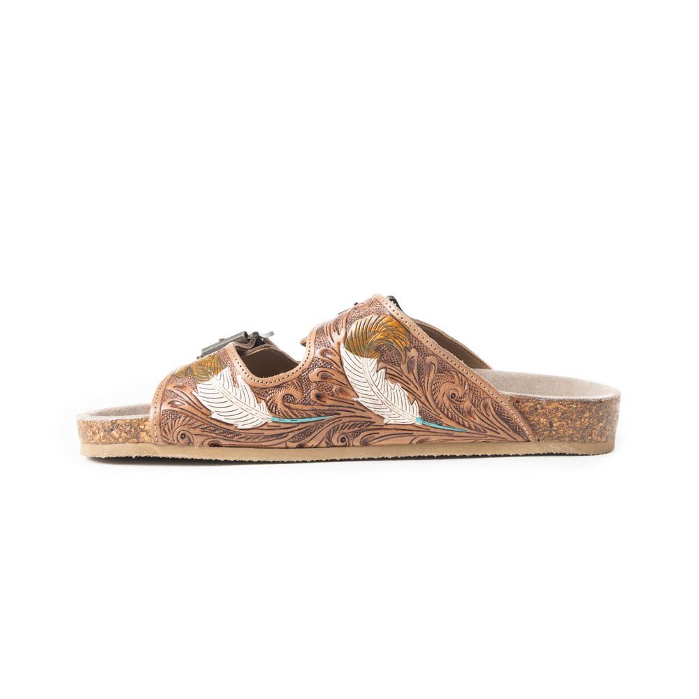 Falling Feather Sandals In Dark Brown - Salty Season LLC