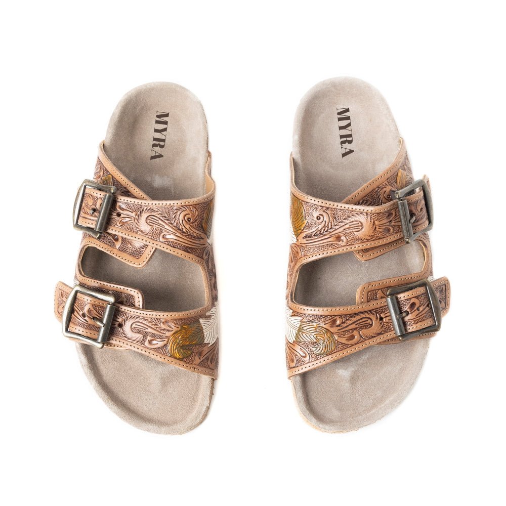 Falling Feather Sandals In Dark Brown - Salty Season LLC