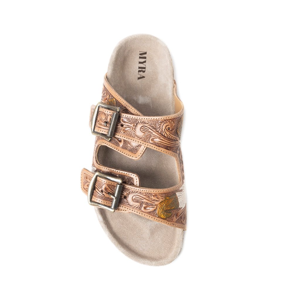 Falling Feather Sandals In Dark Brown - Salty Season LLC
