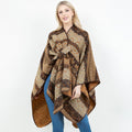 Open Front Bohemian Pattern Shawl Wrap with Loop - Salty Season LLC