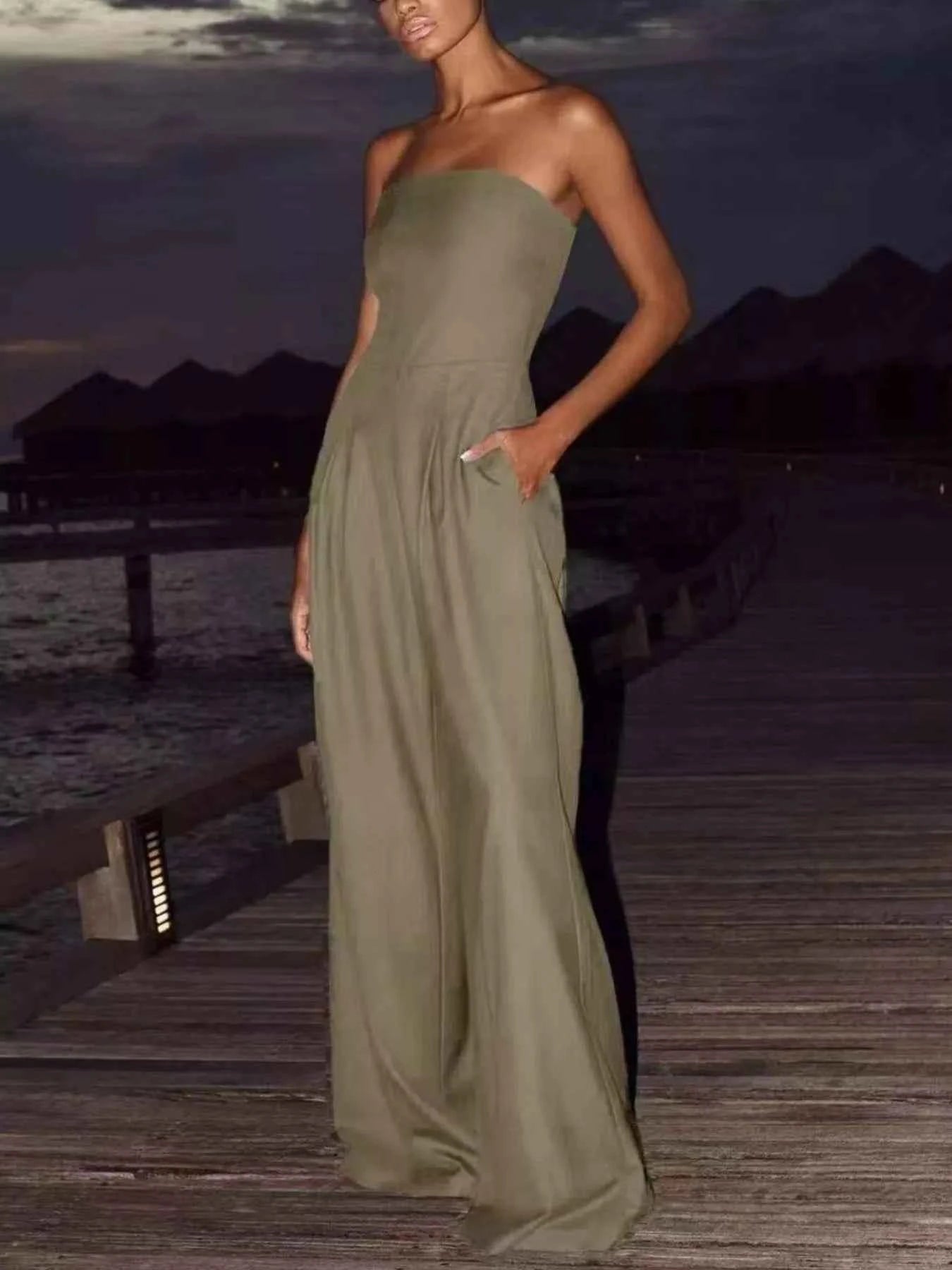 Strapless Wide Leg Jumpsuit Radically Authentic