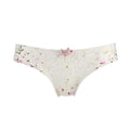 White floral briefs with lace waistband and pink bow detail