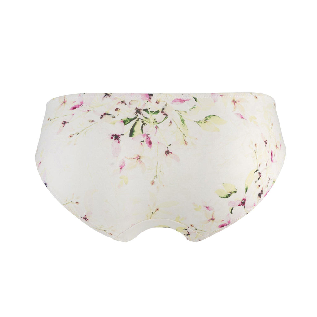 Floral-patterned underwear on a white background