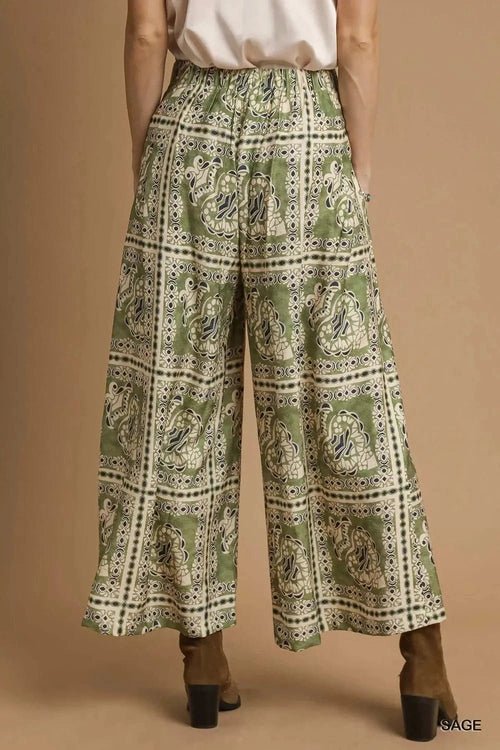 Umgee Bohemian Print Pants with Pockets - Salty Season LLC