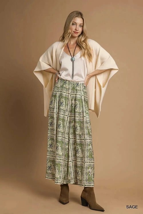 Umgee Bohemian Print Pants with Pockets - Salty Season LLC
