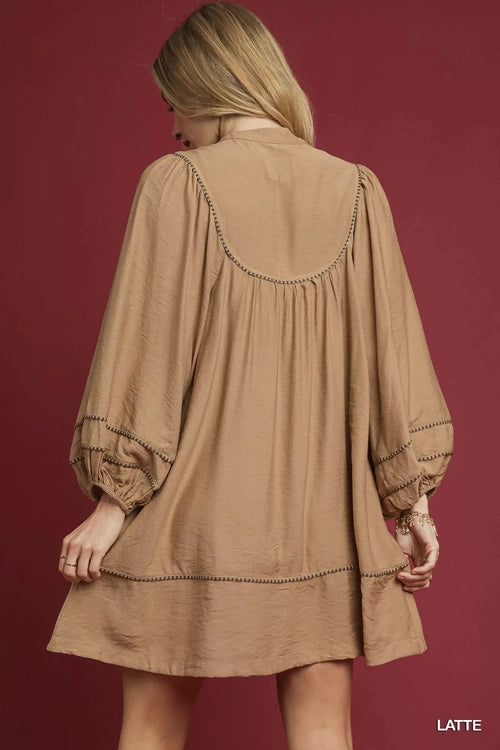 Umgee Boho Peasant Mini Dress with Trim Detail - Salty Season LLC