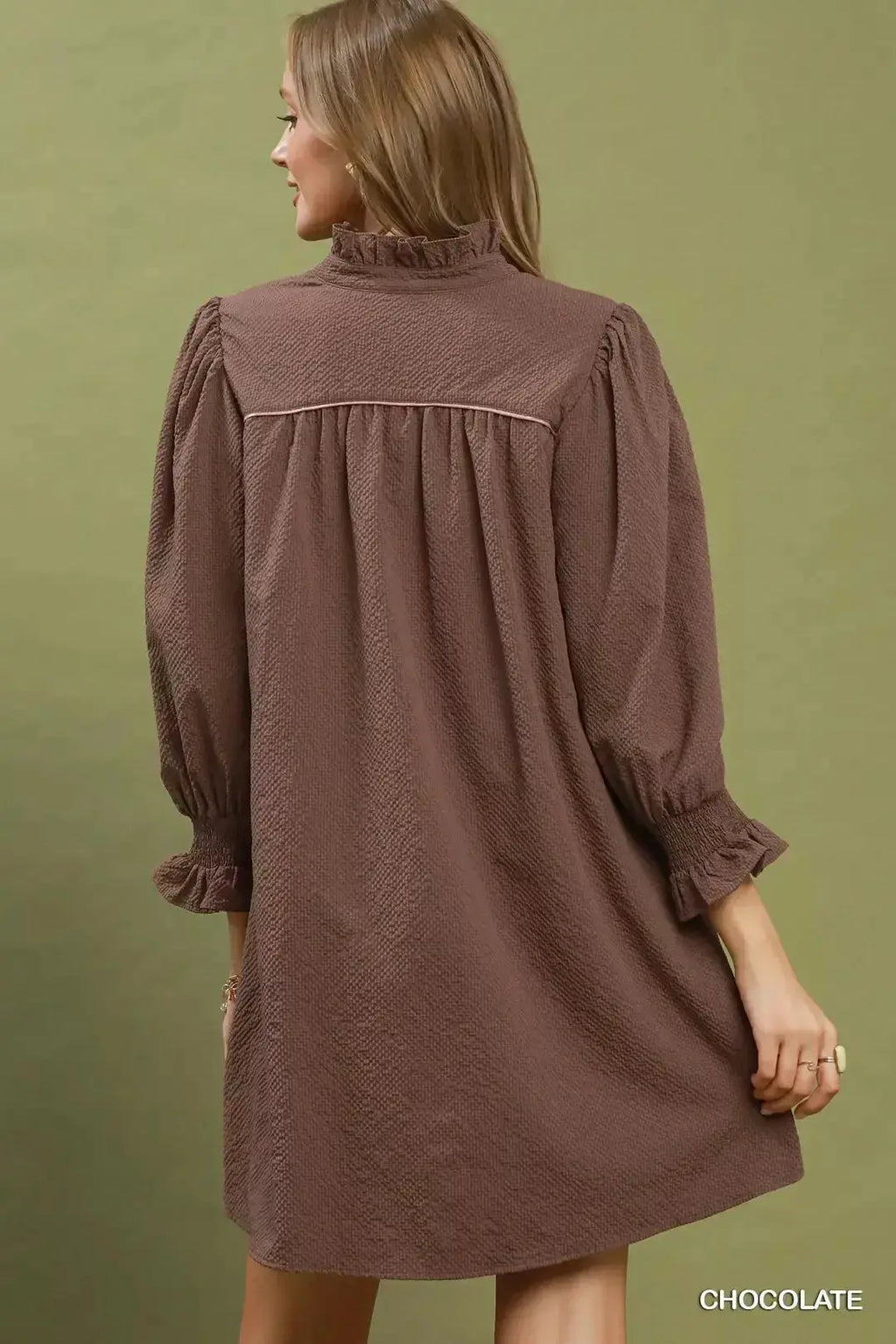 Women's Puff Sleeve Dress | Umgee Textured Puff Sleeve Mini Dress Trendsi