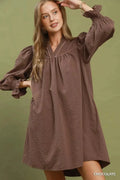 Women's Puff Sleeve Dress | Umgee Textured Puff Sleeve Mini Dress Trendsi