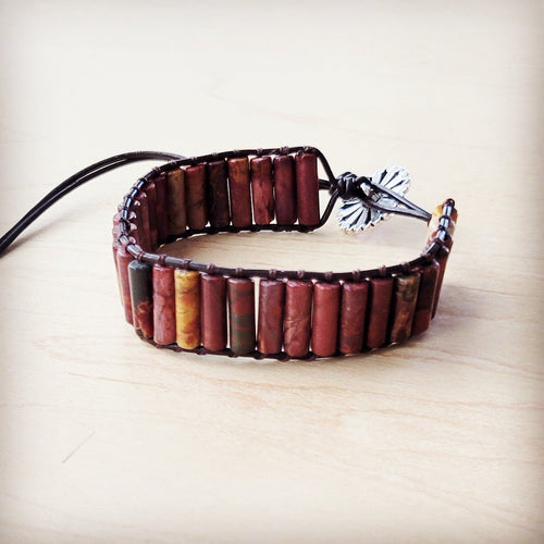 **Woven Picasso Stacked Stone Beaded Bracelet 810n - Salty Season LLC