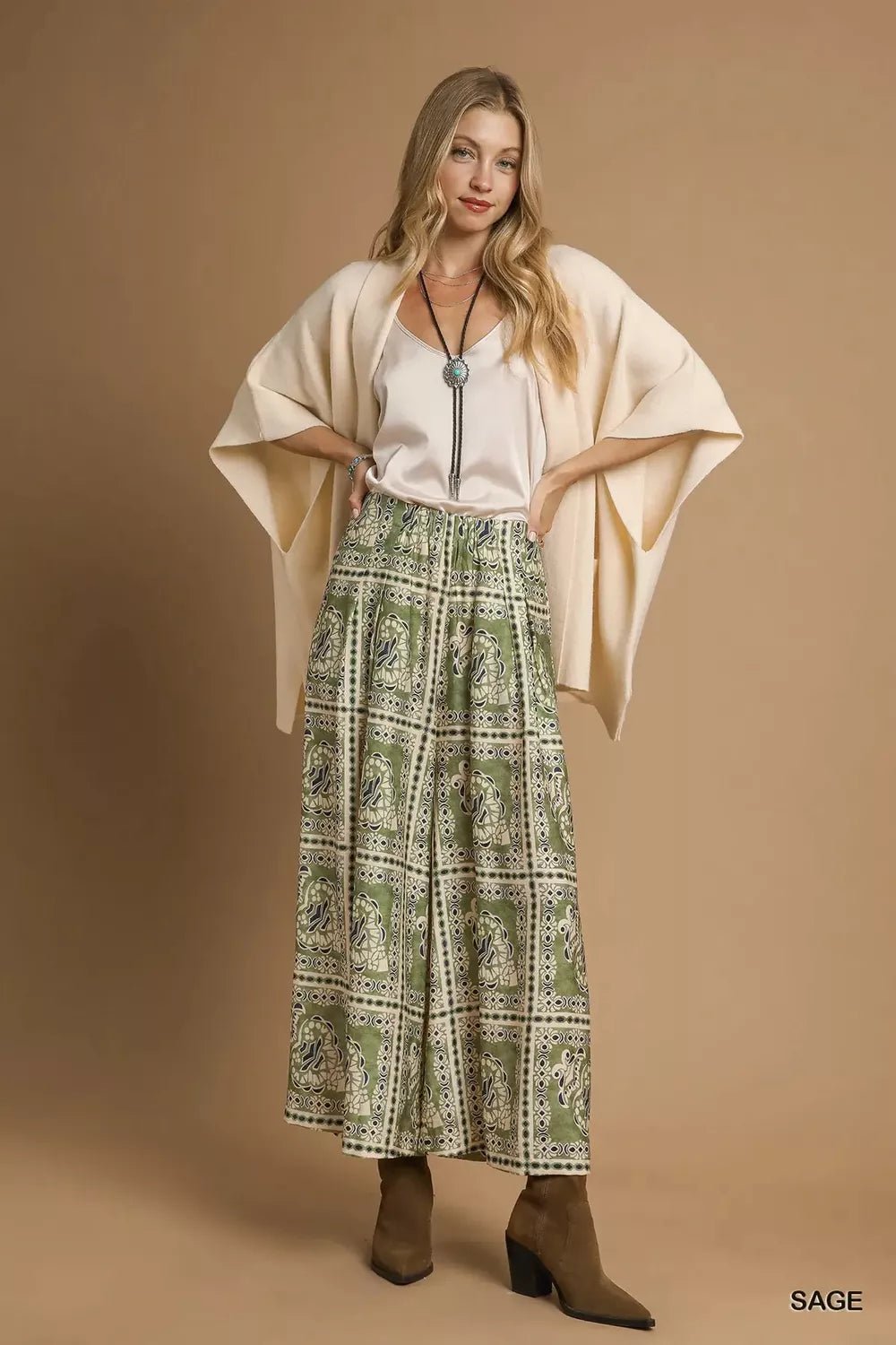 Umgee Bohemian Print Pants with Pockets - Salty Season LLC