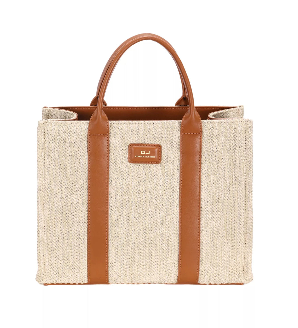 David Jones Square Woven Tote Handbag - Salty Season LLC
