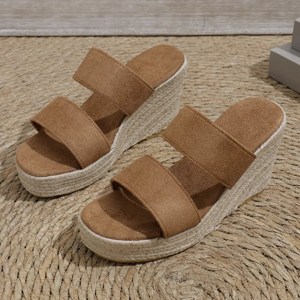 Open Toe Platform Wedge Sandals - Salty Season LLC