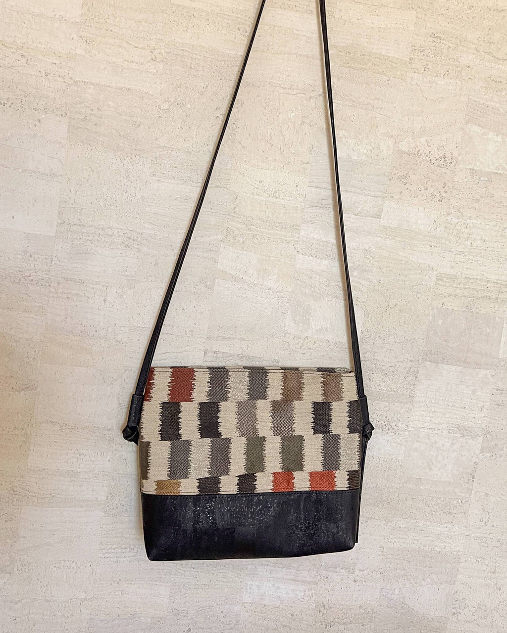 Yabisi Colibrí Crossbody - Midnight & Adoquines handmade cork crossbody - Salty Season LLC