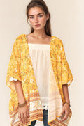 Davi & Dani Floral Printed Short Sleeve Loose Fit Kimono Cover Up - Salty Season LLC