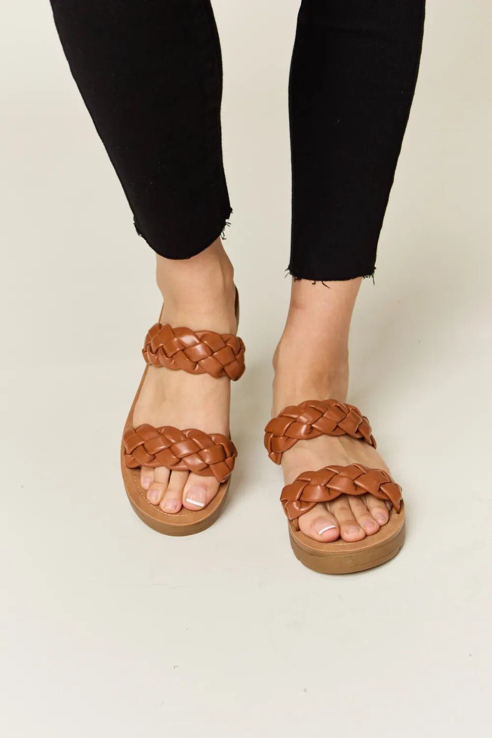 WILD DIVA Woven Dual Band Platform Sandals - Salty Season LLC