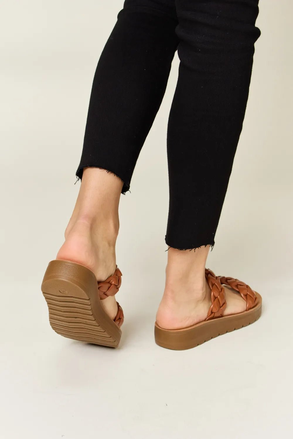 WILD DIVA Woven Dual Band Platform Sandals - Salty Season LLC