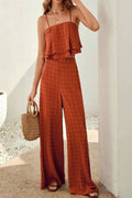 Swiss Dot Layered Cami and Pants Set - Salty Season LLC