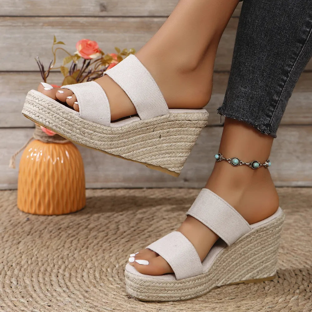 Open Toe Platform Wedge Sandals - Salty Season LLC