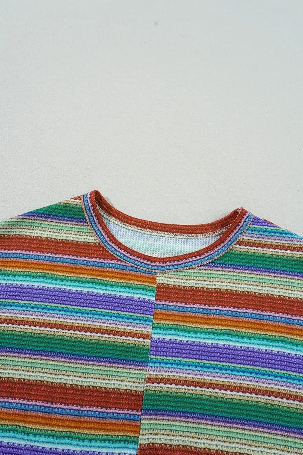 Multicolour Striped Twist Hem Cap Sleeve Top - Salty Season LLC