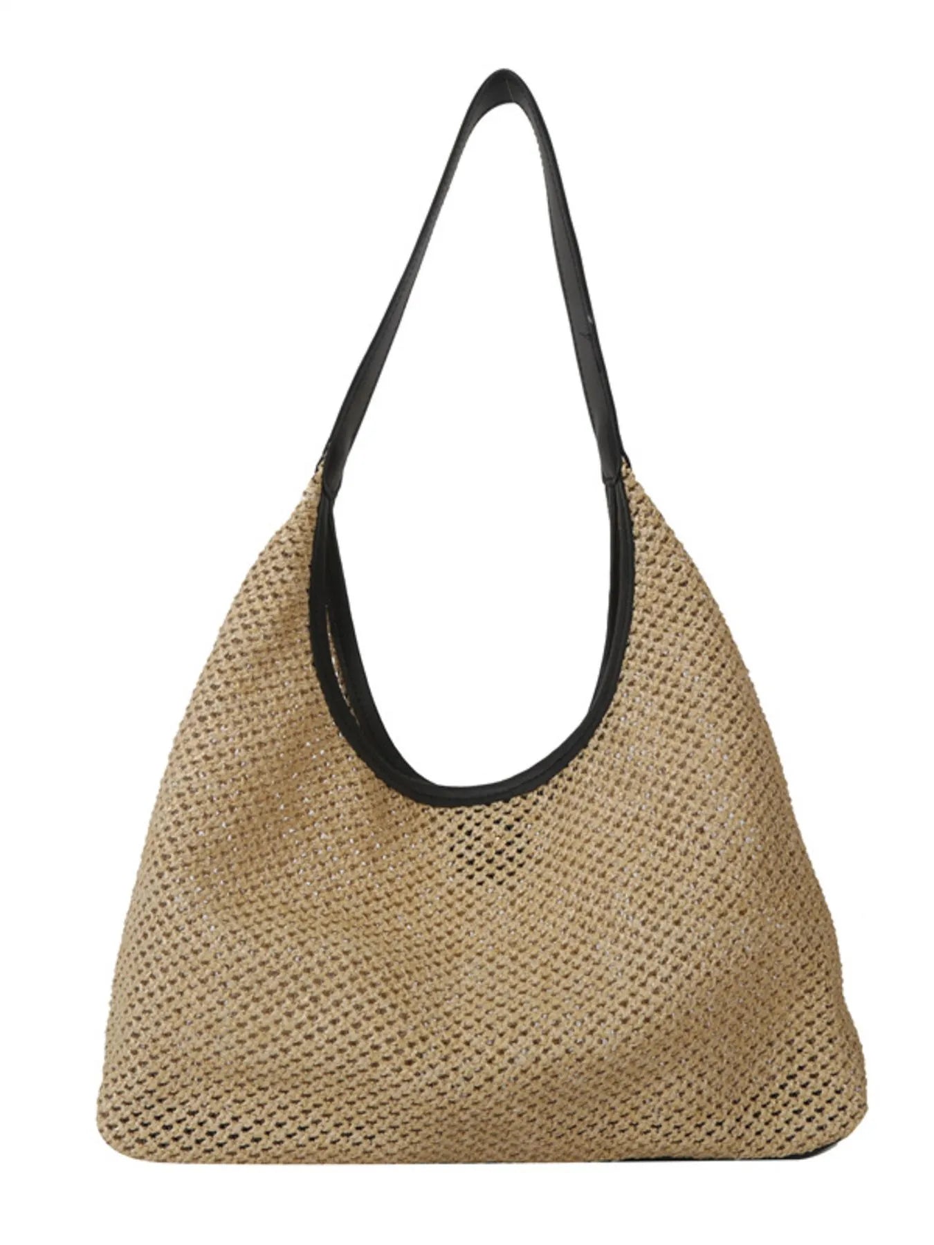 Woven Straw Shoulder Bag white back drop