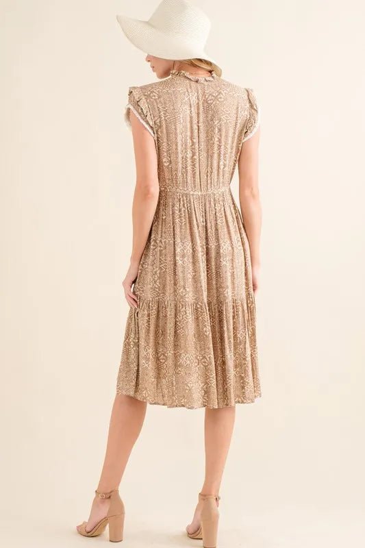 And The Why Boho Printed Tiered Maxi Dress - Salty Season LLC