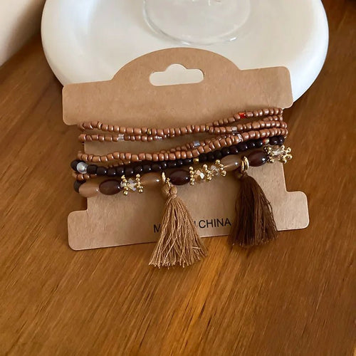 Tassel Rice Bead Bracelet - Radical Authenticity