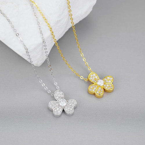 925 Sterling Silver Clover Pendant Necklace - Salty Season LLC