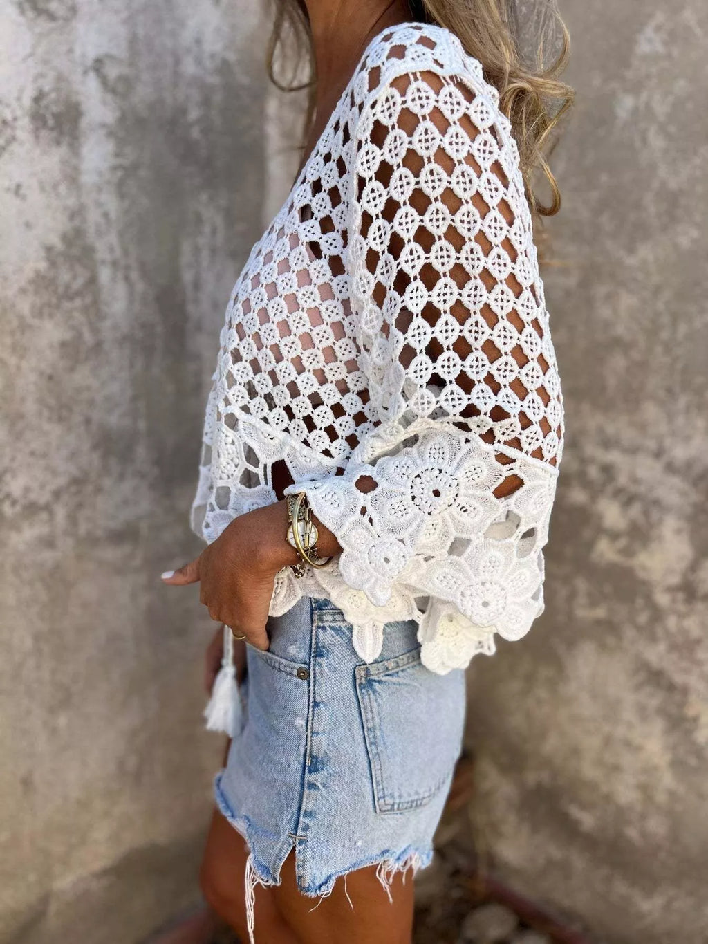 Tassel Crochet Knit Cover Up - Salty Season LLC
