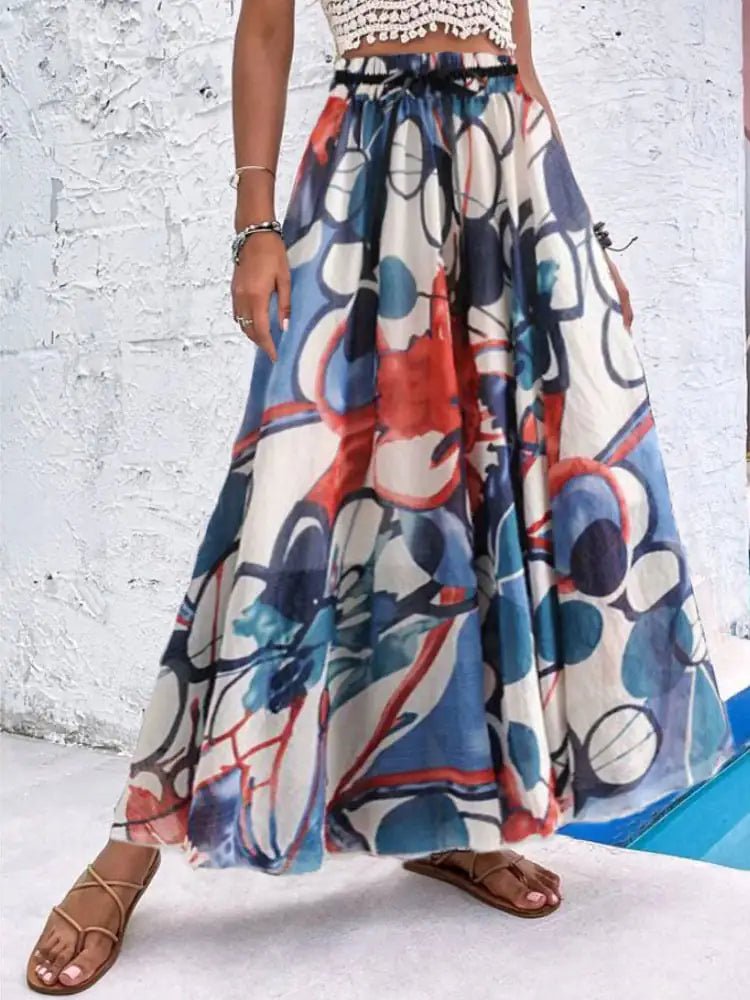 Bohemian Print A-Line Beach Dress for Women - Salty Season LLC
