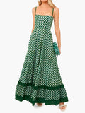 Checkered Spaghetti Strap Maxi Dress - Salty Season LLC