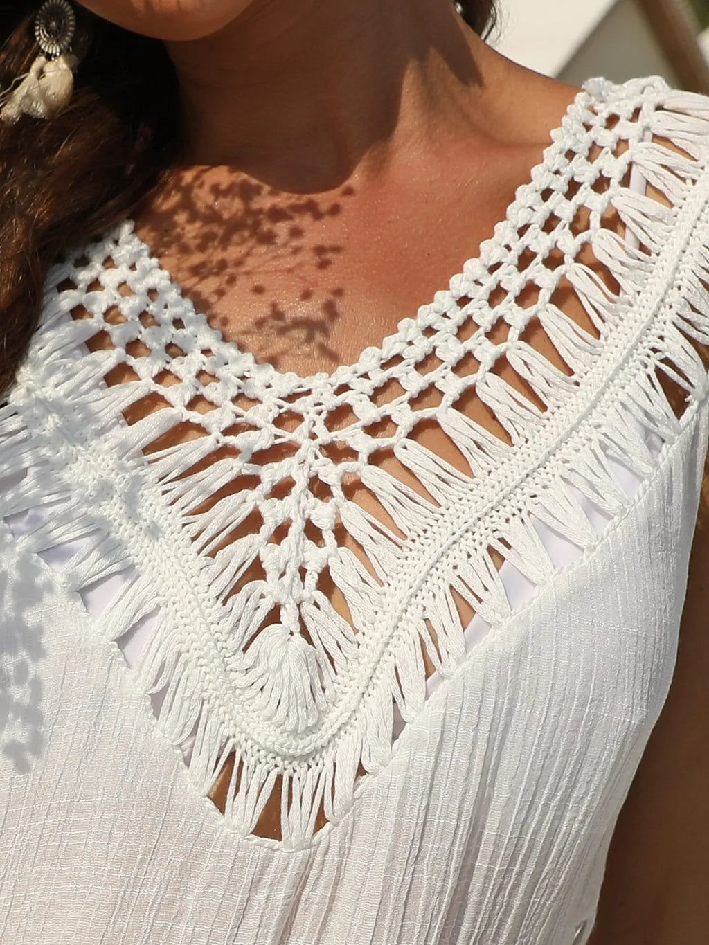 Crochet Detail Beach Cover Up Dress - Salty Season LLC