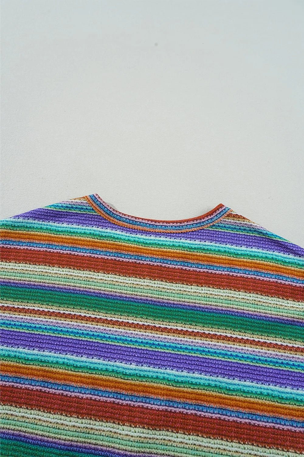 Multicolour Striped Twist Hem Cap Sleeve Top - Salty Season LLC