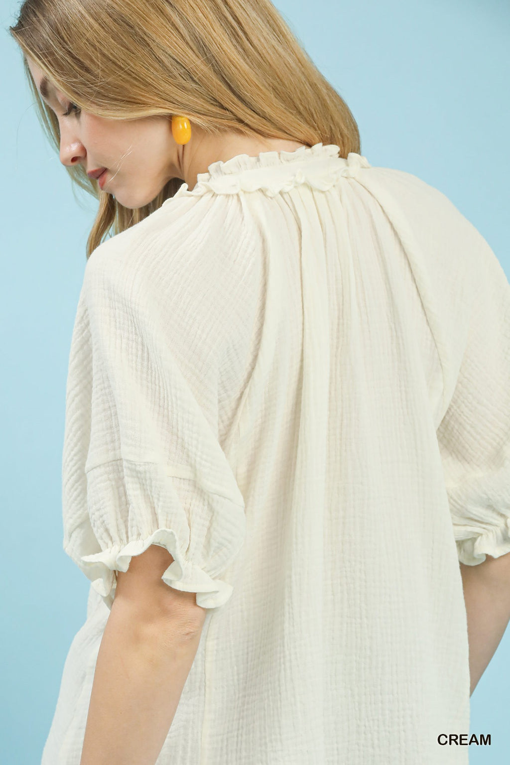 Umgee Cotton Gauze Ruffle Top - Salty Season LLC